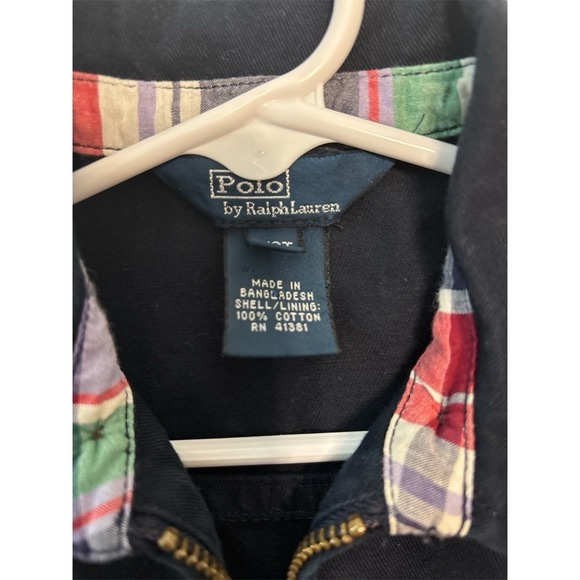 Polo Ralph Lauren Toddler Jacket Navy Blue Red Logo Cotton Size 2/2T - Picture 5 of 5